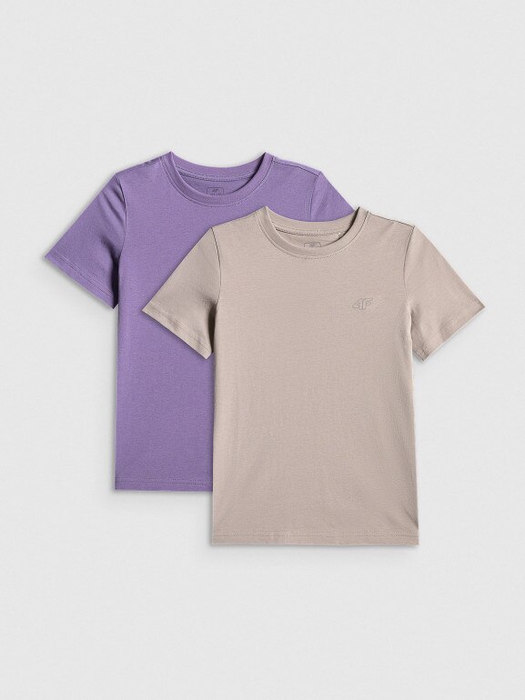 Dziewczęcy t-shirt basic 4F 4FJRSS26TTSHF4011 - multikolor