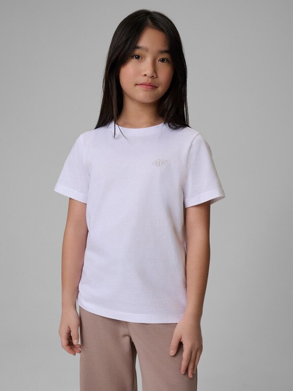 Dziewczęcy t-shirt basic 4F 4FJRSS26TTSHF4011 - multikolor