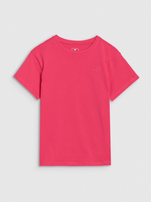 Dziewczęcy t-shirt oversize 4F 4FJWSS25TTSHF2326 - różowy