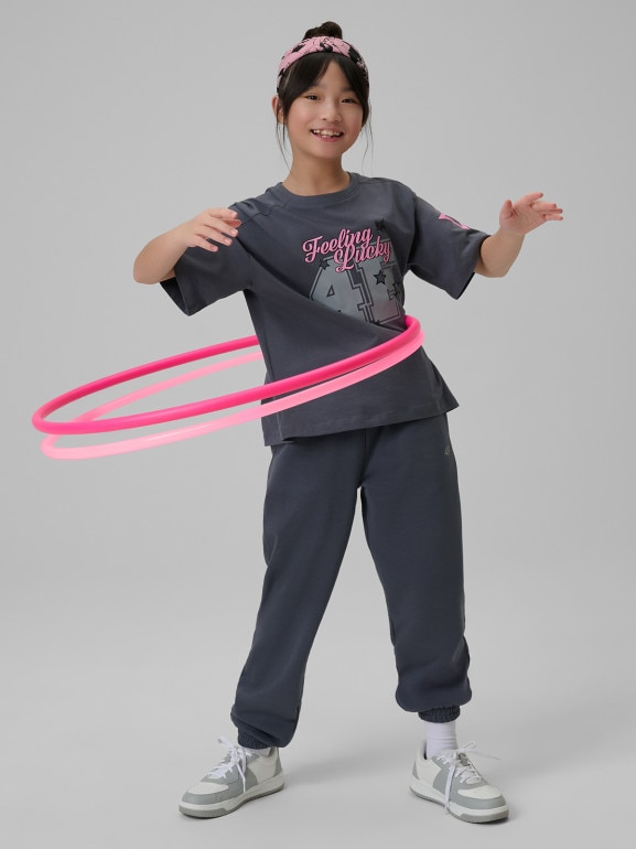 Dziewczęcy t-shirt z nadrukiem 4F 4FJRSS26TTSHF3451 - szary