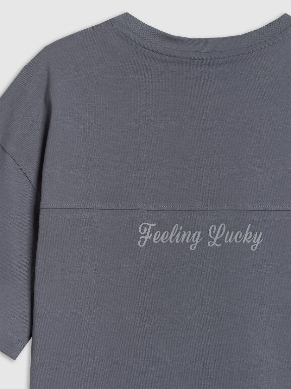 Dziewczęcy t-shirt z nadrukiem 4F 4FJRSS26TTSHF3451 - szary