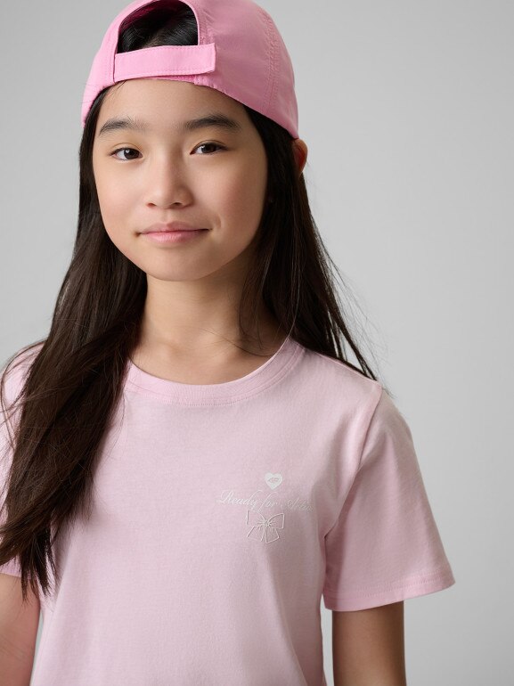 Dziewczęcy t-shirt z nadrukiem 4F 4FJRSS26TTSHF3691 - różowy