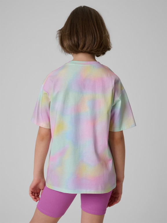 Dziewczęcy t-shirt z nadrukiem 4F 4FJRSS26TTSHF3826 - multikolor
