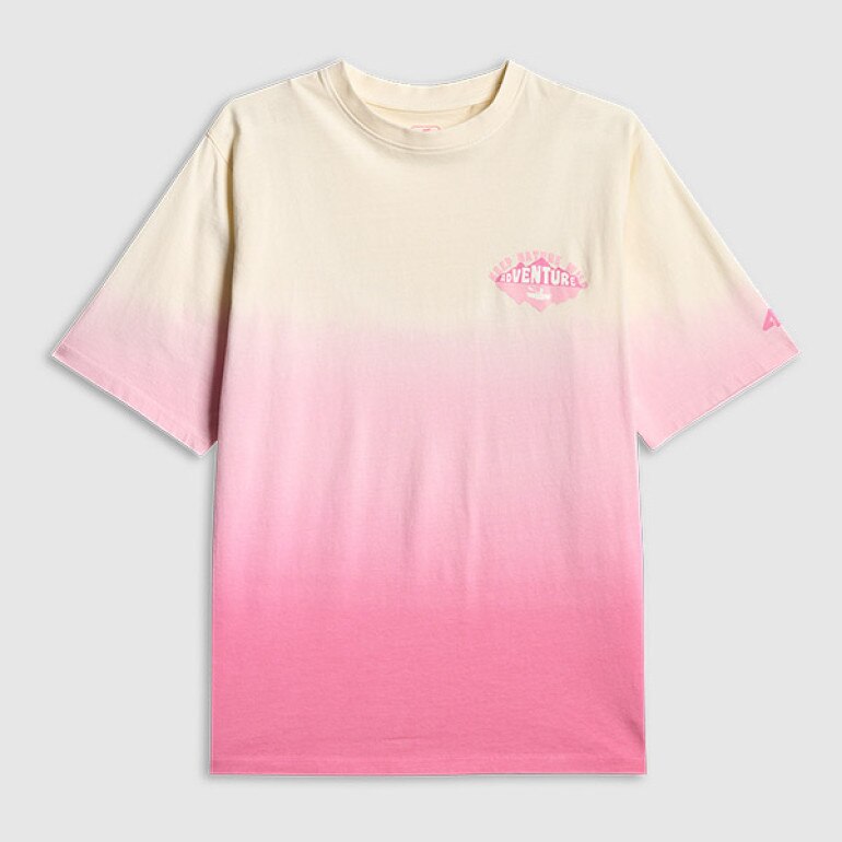 Dziewczęcy t-shirt z nadrukiem 4F 4FJWSS26TTSHF2883 - różowy