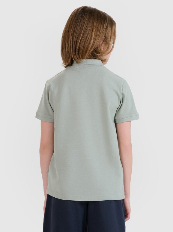 Chłopięca koszulka polo 4F 4FJWSS25TPTSM483 - turkusowa