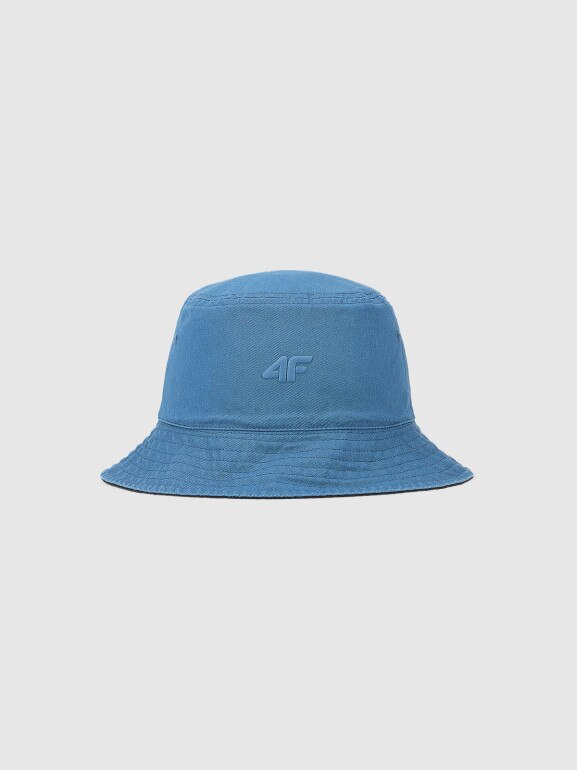 Męski kapelusz bucket hat dwustronny 4F 4FWSS25AHATM017 - czarny