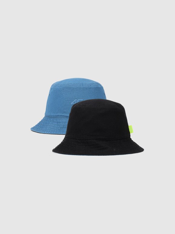 Męski kapelusz bucket hat dwustronny 4F 4FWSS25AHATM017 - czarny