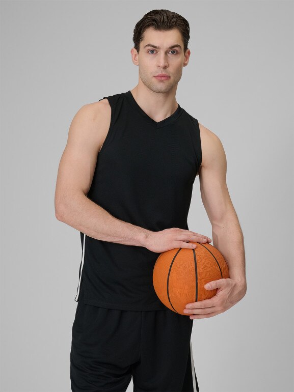 Koszulka do koszykówki uniseks 4F 4FWSS26TFSLU739 - czarna