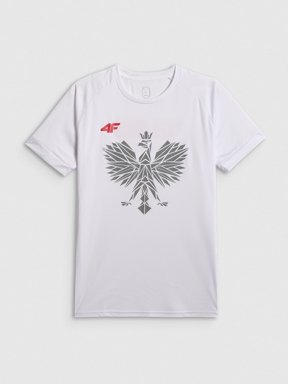 Koszulka kibica uniseks 4F 4FRSS26TFTSM2725 - biała