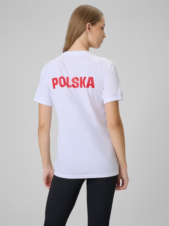 Koszulka kibica uniseks 4F 4FRSS26TFTSM2725 - biała