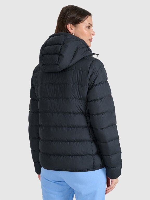 Kurtka puchowa pikowana z kapturem 4F 4FRAW25TDJAF0800 - czarna