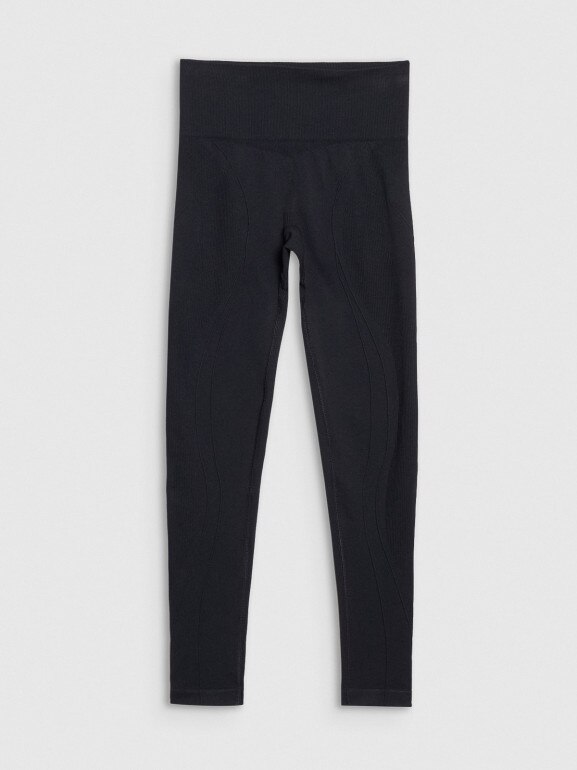Damskie legginsy do jogi bezszwowe 4F 4FWSS25TFTIF347 - czarne