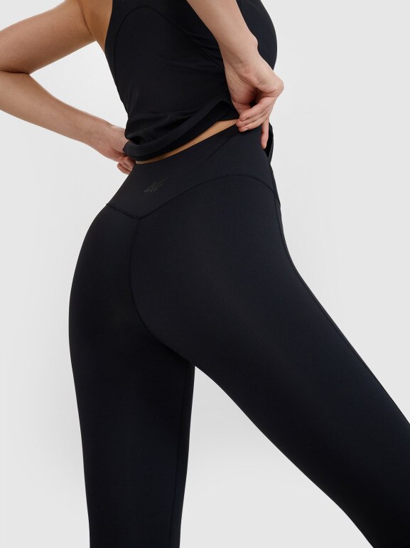 Damskie legginsy do jogi 4F 4FWSS25TFTIF323 - czarne