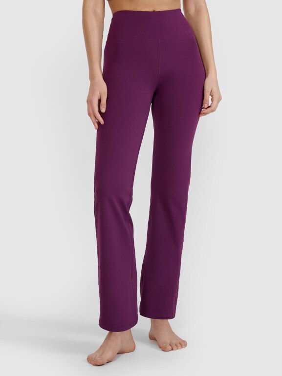 Damskie legginsy do jogi z rozszerzanymi nogawkami 4F 4FWSS25TFTIF324 - fioletowe
