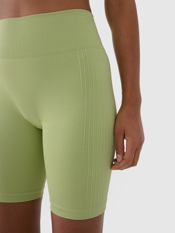 Damskie legginsy kolarki treningowe 4F 4FRSS25TFSTF022 - zielone