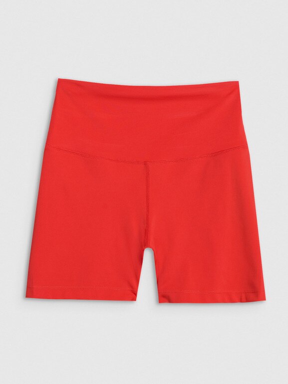Damskie legginsy krótkie treningowe 4F 4FRSS25TFSTF021 - czerwone