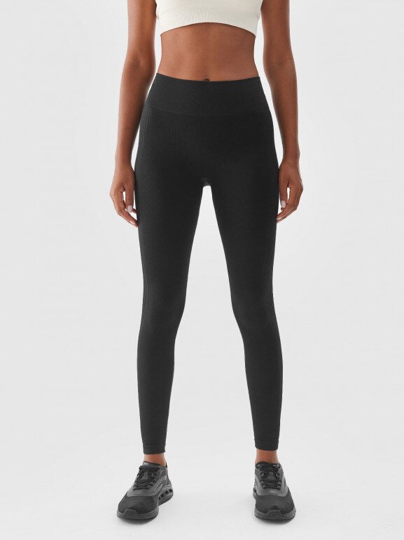 Damskie legginsy treningowe 4F 4FWAW24TFTIF278 - czarne