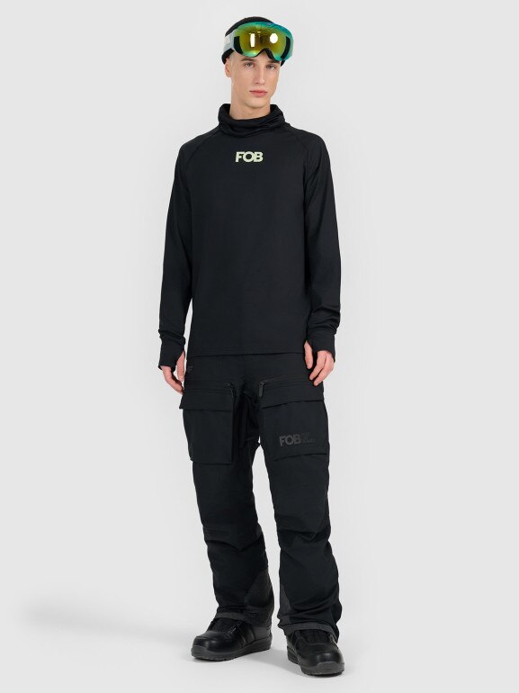 Męska bielizna termiczna ocieplana (góra) 4F 4FWAW25UBRUM089 - czarna