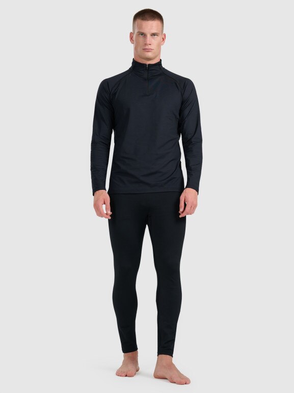 Męska bielizna termiczna ocieplana (góra) 4F 4FWAW25UBRUM101 - czarna