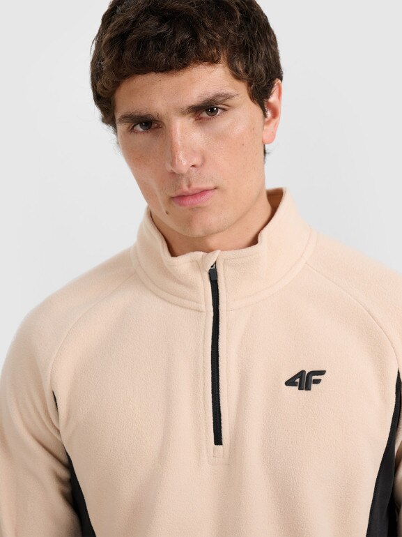 Męska bielizna termiczna polarowa (góra) 4F 4FWAW25UFLEM066 - beżowa