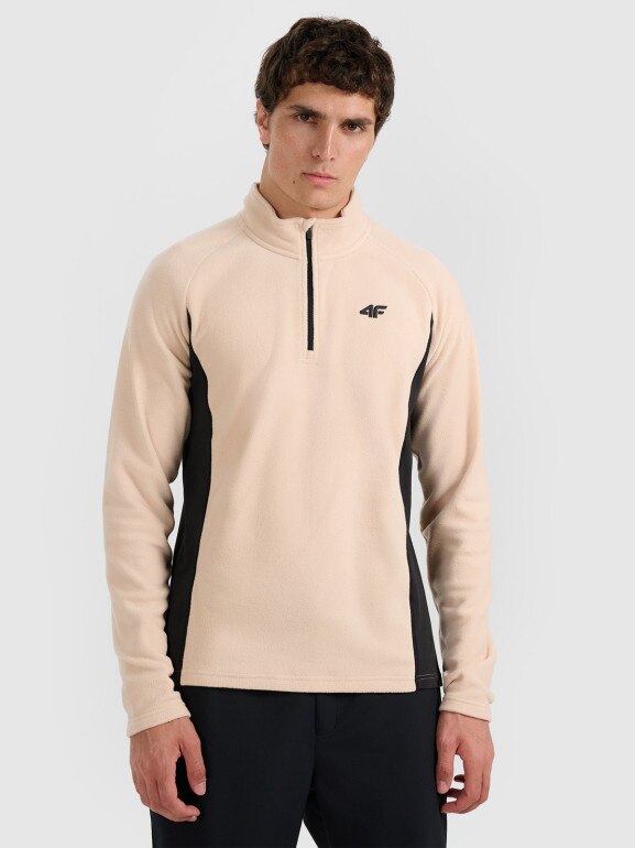 Męska bielizna termiczna polarowa (góra) 4F 4FWAW25UFLEM066 - beżowa