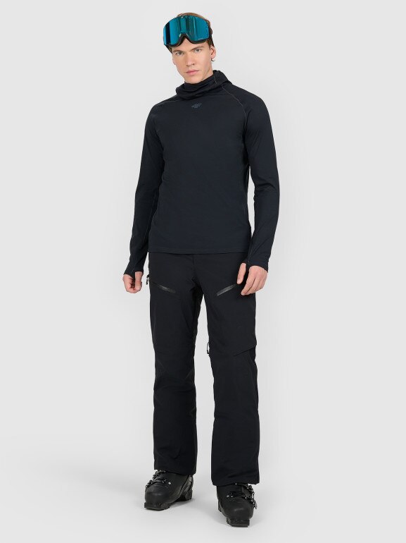 Męska bielizna termiczna z kapturem (góra) 4F 4FWAW25UBRUM100 - czarna