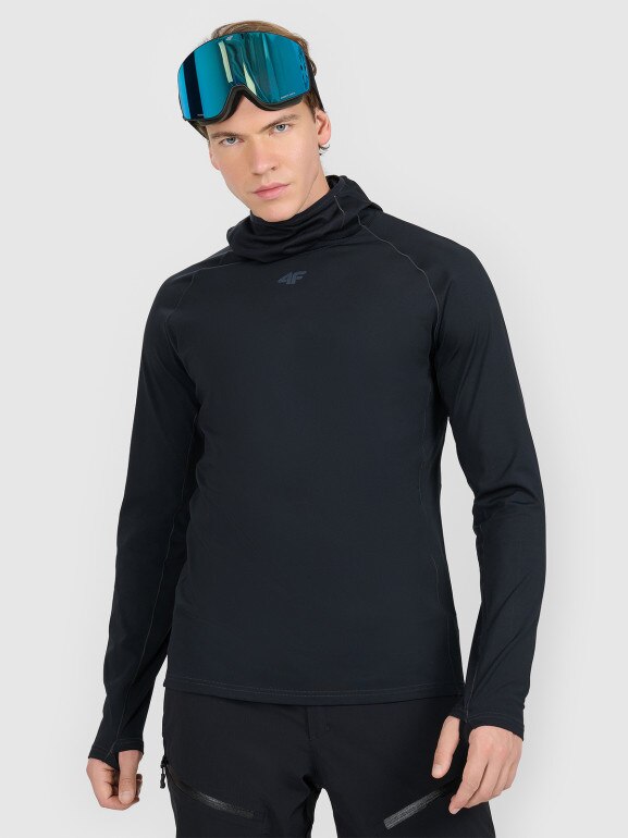Męska bielizna termiczna z kapturem (góra) 4F 4FWAW25UBRUM100 - czarna