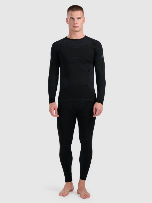 Męska bielizna termoaktywna (góra) 4F 4FWAW25USEAM222 - czarna