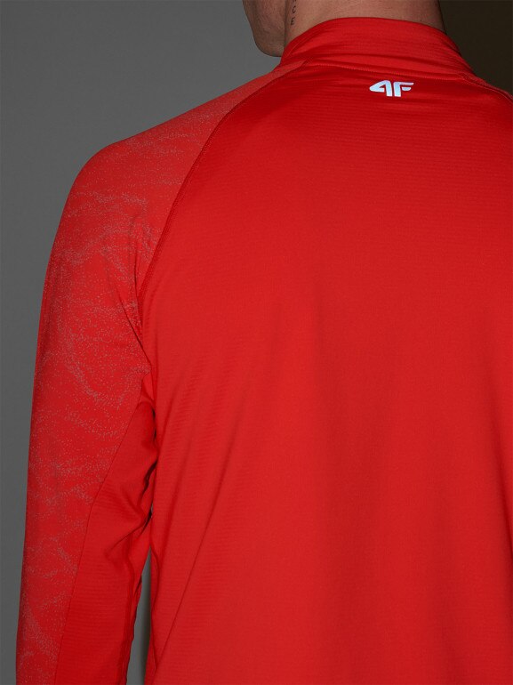 Męska bluza do biegania 4F 4FWAW25TFSWM576 - czerwona