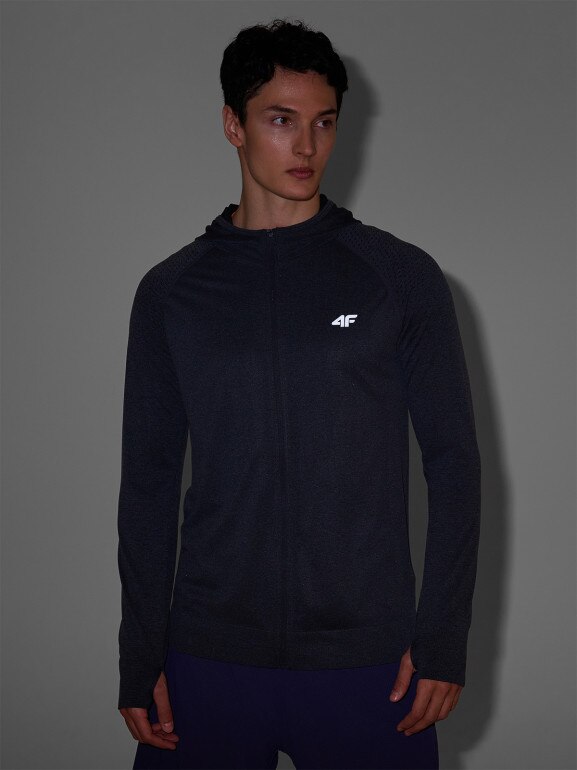 Męska bluza do biegania 4F 4FWSS25TFSWM544 - szara