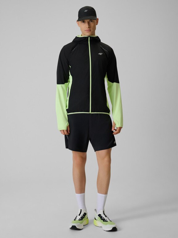 Męska bluza do biegania 4F 4FWSS26TFSWM643 - limonkowa