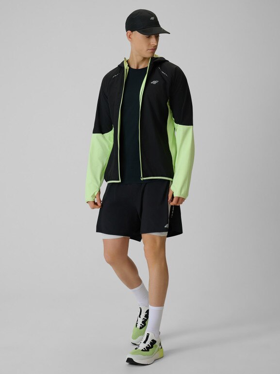 Męska bluza do biegania 4F 4FWSS26TFSWM643 - limonkowa