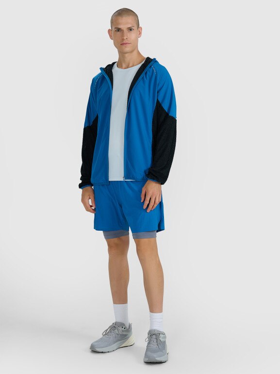 Męska bluza do biegania w terenie 4F 4FWAW25TFSWM582 - niebieska