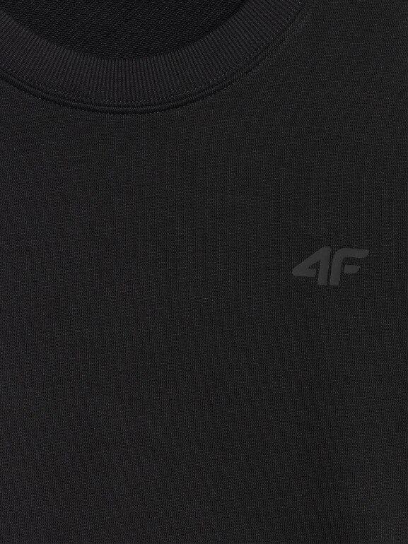 Męska bluza dresowa nierozpinana bez kaptura 4F 4FRMM00TSWSM2478 - czarna