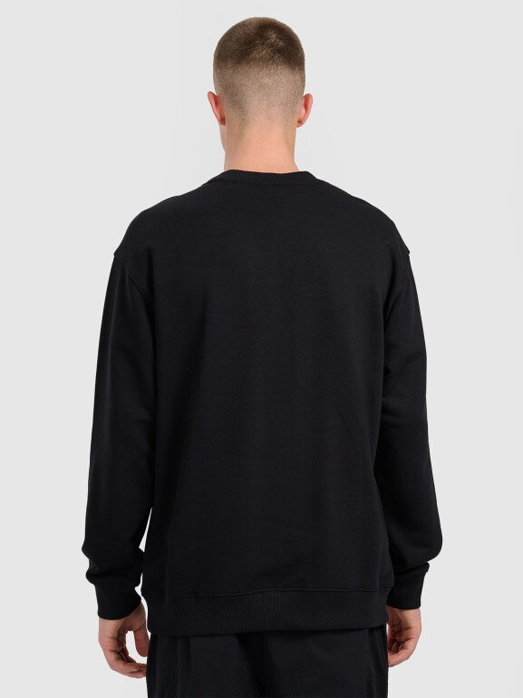 Męska bluza dresowa nierozpinana bez kaptura 4F 4FRMM00TSWSM2478 - czarna