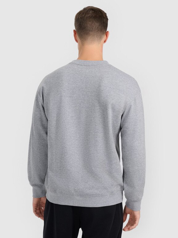 Męska bluza dresowa nierozpinana bez kaptura 4F 4FRMM00TSWSM2478 - szara