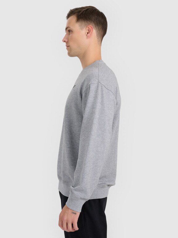 Męska bluza dresowa nierozpinana bez kaptura 4F 4FRMM00TSWSM2478 - szara