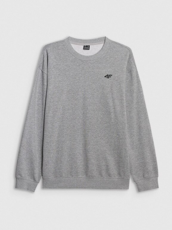 Męska bluza dresowa nierozpinana bez kaptura 4F 4FRMM00TSWSM2478 - szara