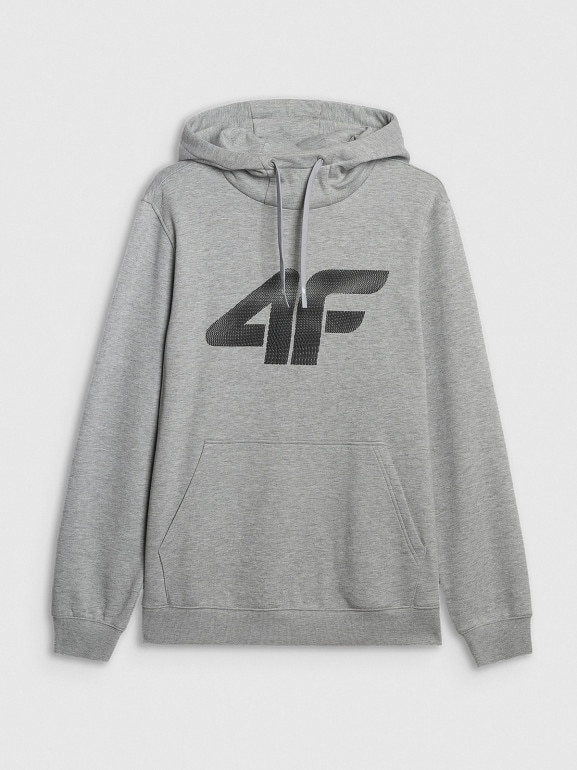 Męska bluza dresowa nierozpinana z kapturem 4F 4FRMM00TSWSM2477 - szara