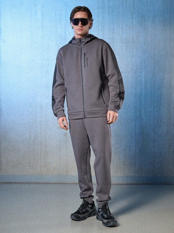 Męska bluza dresowa rozpinana z kapturem 4F 4FRSS26TSWSM2804 - szara