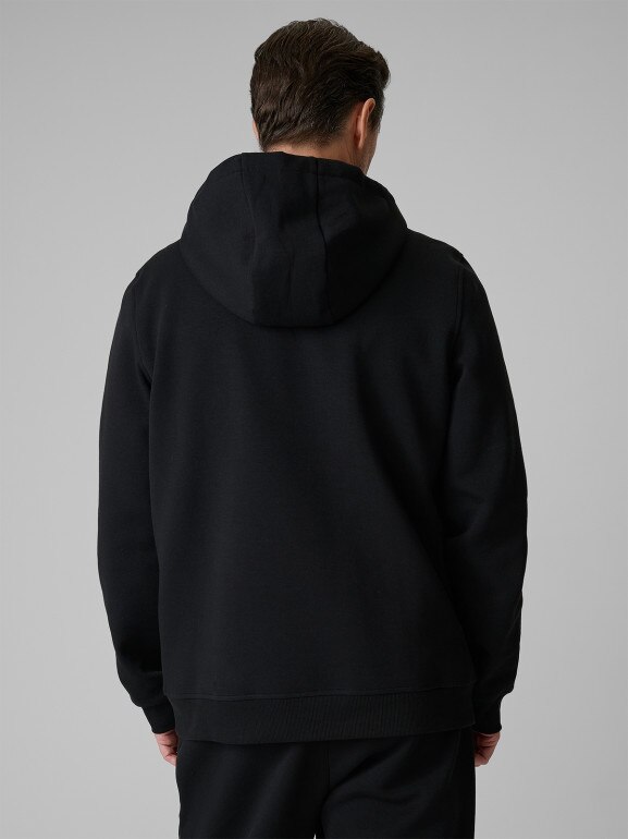 Męska bluza dresowa rozpinana z kapturem 4F 4FRSS26TSWSM2975 - czarna