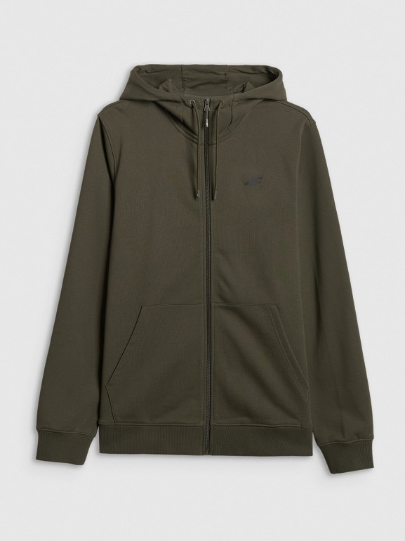 Męska bluza dresowa rozpinana z kapturem 4F 4FRSS26TSWSM3106 - khaki