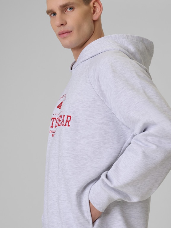 Męska bluza dresowa rozpinana z kapturem 4F 4FWSS26TSWSM2131 - szara