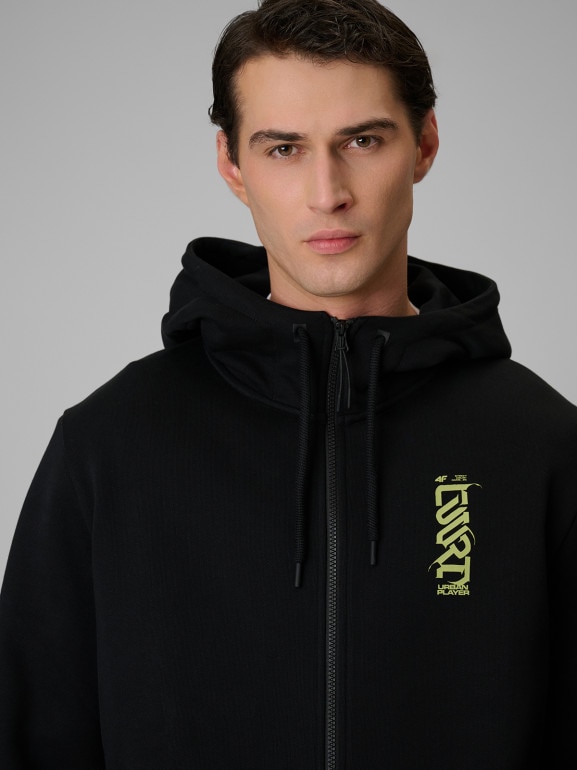 Męska bluza dresowa z kapturem 4F 4FRSS26TSWSM2879 - czarna