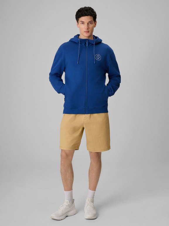 Męska bluza dresowa z kapturem 4F 4FRSS26TSWSM2978 - niebieska