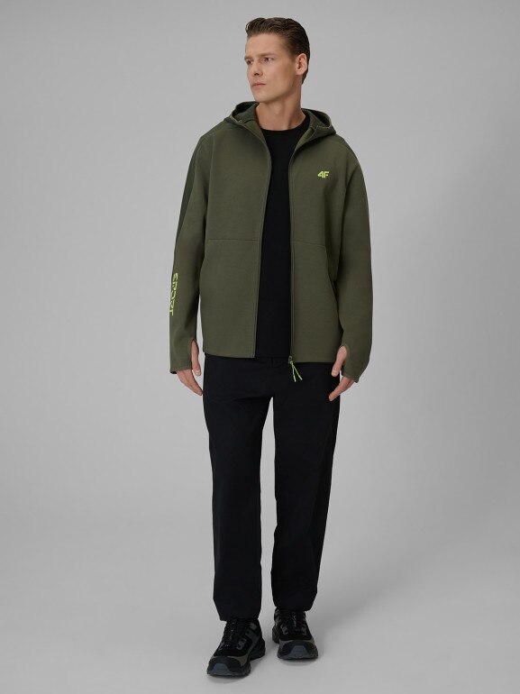 Męska bluza dresowa z kapturem 4F 4FWSS26TSWSM2130 - khaki