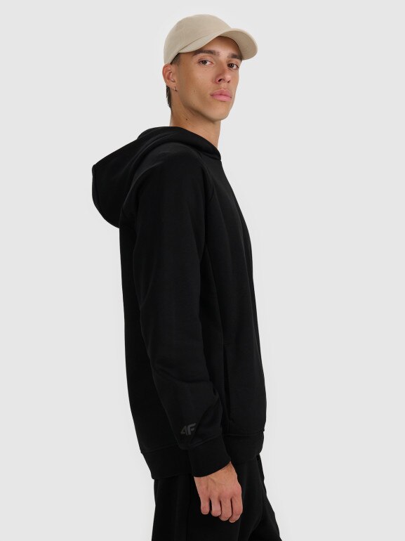 Męska bluza nierozpinana bez kaptura 4F 4FWAW25TSWSM1946 - czarna