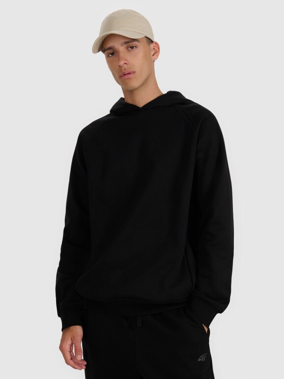 Męska bluza nierozpinana bez kaptura 4F 4FWAW25TSWSM1946 - czarna