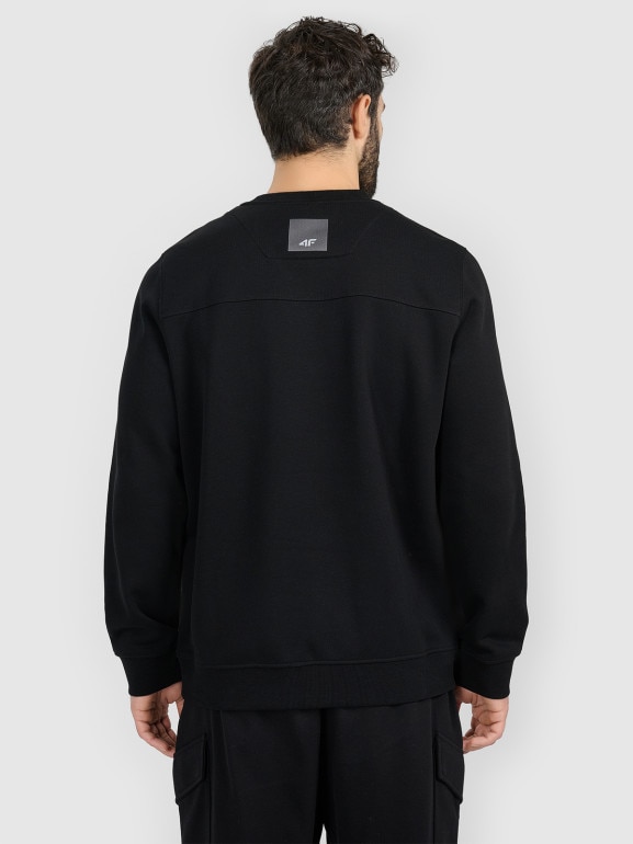 Męska bluza nierozpinana bez kaptura 4F 4FRAW25TSWSM2573 - czarna