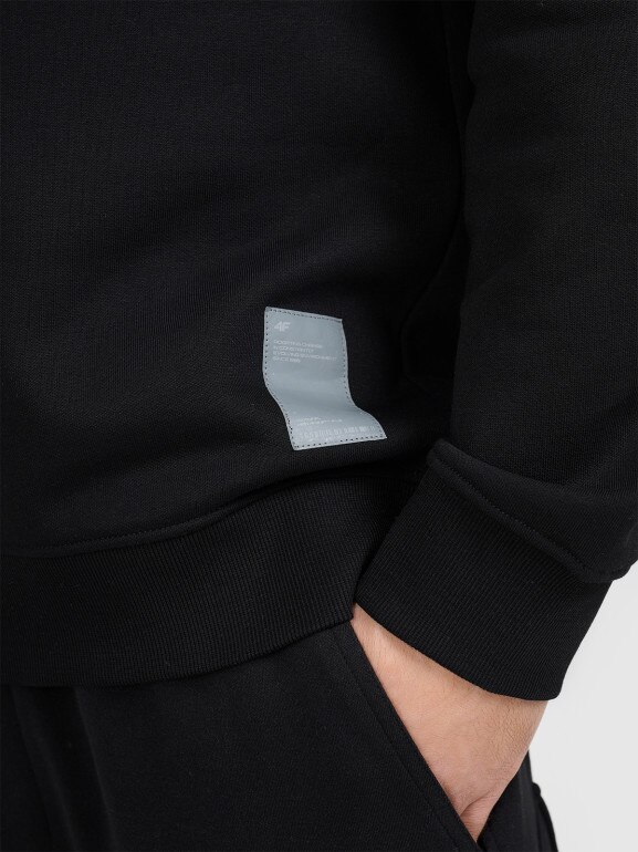 Męska bluza nierozpinana bez kaptura 4F 4FRAW25TSWSM2573 - czarna